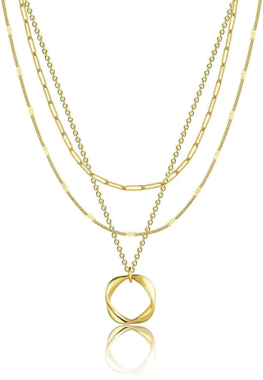 Nina – Vintagehalsband med guldplatta och hängsmycke
