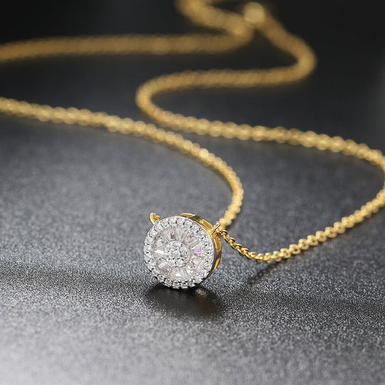 Anne-Marie-halsband | Guld med rund zirkon