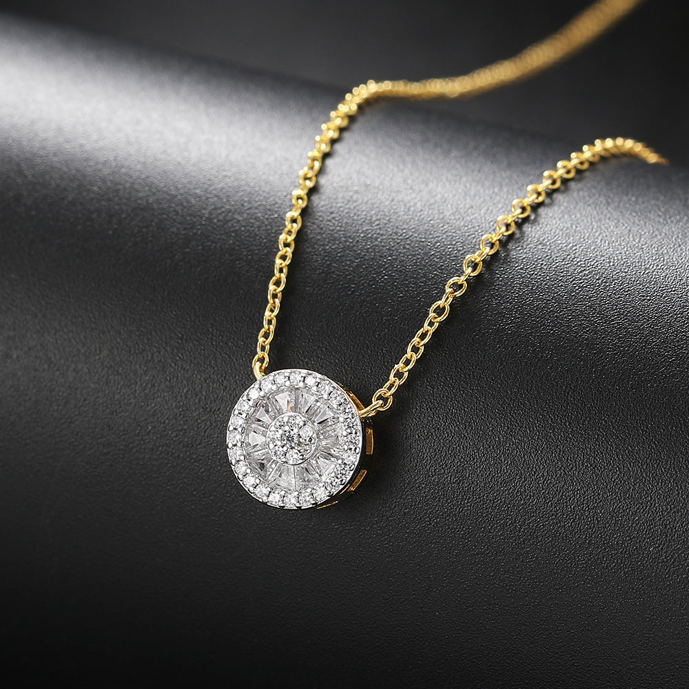 Anne-Marie-halsband | Guld med rund zirkon