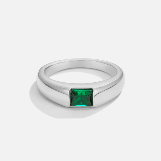 Ember – Silverring med smaragd